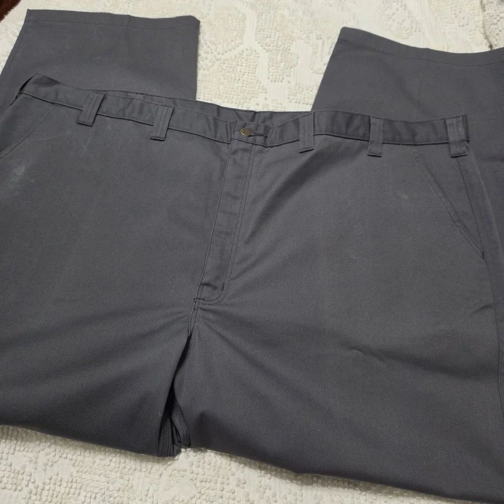 Carhartt Pants 56x32 Mens Grey Blended Twill Work Chino Straight Leg Flat Front